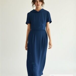 Donna Morgan Elegant Navy Blue Dress Size 10
